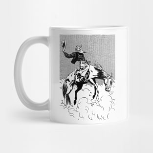 Rodeo Taming Horse Western Cowboy Retro Comic Mug